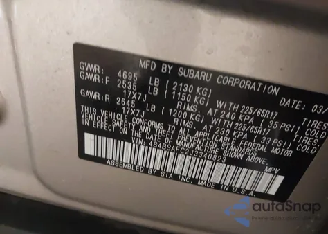 2018 Subaru Outback 2.5I Premium from USA, damaged, VIN 4S4BSAFC2J3340823